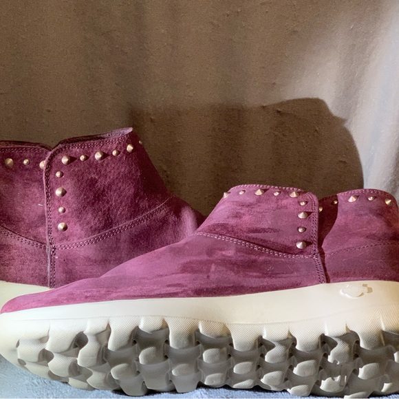 Skechers size 10 purple leather GOGA  MAT  booties - Picture 3 of 7